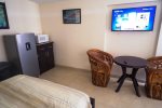 Rancho Percebu San Felipe Mexico Vacation Rental Studio - tv and dinner table